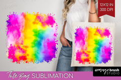 Tie Dye Tote Bag - Rainbow Tote Bag PNG Sublimation Product Image 1