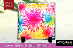 Tie Dye Slate PNG - Rainbow Square Slate Sublimation Product Image 1
