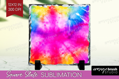 Tie Dye Slate PNG - Rainbow Square Slate Sublimation Product Image 1