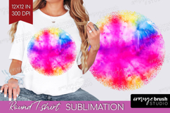 Tie Dye Round Tshirt Background - Rainbow PNG Sublimation Product Image 1