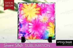 Tie Dye Slate PNG - Rainbow Square Slate Sublimation Product Image 1