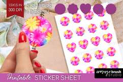 Tie Dye Round Sticker - Rainbow Printable Sticker Sheet Product Image 1