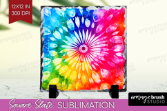 Tie Dye Slate PNG - Rainbow Square Slate Sublimation Product Image 1