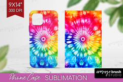 Tie Dye Phone Case PNG - Rainbow Case PNG Sublimation Product Image 1
