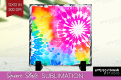 Tie Dye Slate PNG - Rainbow Square Slate Sublimation Product Image 1