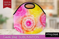 Tie Dye Lunch Bag - Rainbow Lunch Bug PNG Sublimation Product Image 1
