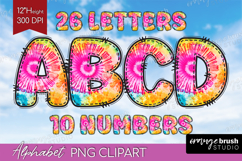 Tie Dye Doodle Aphabet Clipart - Rainbow Letters PNG Product Image 1