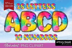Tie Dye Doodle Aphabet Clipart - Rainbow Letters PNG Product Image 1