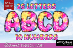 Tie Dye Doodle Aphabet Clipart - Rainbow Letters PNG Product Image 1