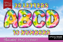 Tie Dye Doodle Aphabet Clipart - Rainbow Letters PNG Product Image 1