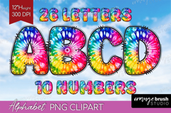 Tie Dye Doodle Aphabet Clipart - Rainbow Letters PNG Product Image 1