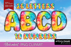 Tie Dye Doodle Aphabet Clipart - Rainbow Letters PNG Product Image 1