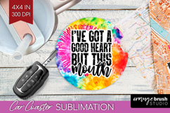 Sarcastic Quote Car Coaster - Brush Stroke Coaster PNG Product Image 1