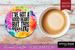 Sarcastic Quote Round Coaster - Brush Stroke Coaster PNG Product Image 1