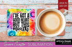 Sarcastic Quote Square Coaster - Brush Stroke Coaster PNG Product Image 1