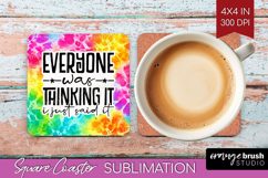 Sarcastic Quote Square Coaster - Brush Stroke Coaster PNG Product Image 1