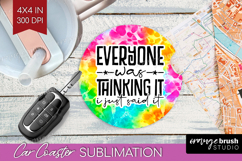 Sarcastic Quote Car Coaster - Brush Stroke Coaster PNG Product Image 1