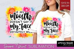 Sarcastic Quote Square Tshirt Background - Brush Stroke PNG Product Image 1