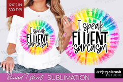 Sarcastic Quote Round Tshirt Background - Brush Stroke PNG Product Image 1
