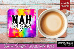 Sarcastic Quote Square Coaster - Brush Stroke Coaster PNG Product Image 1