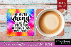 Sarcastic Quote Square Coaster - Brush Stroke Coaster PNG Product Image 1