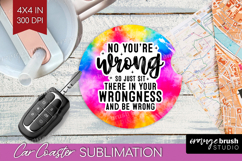 Sarcastic Quote Car Coaster - Brush Stroke Coaster PNG Product Image 1