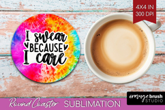 Sarcastic Quote Round Coaster - Brush Stroke Coaster PNG Product Image 1