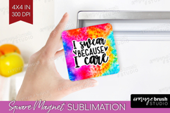 Sarcastic Quote Magnet Sublimation - Brush Stroke Square PNG Product Image 1