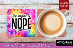 Sarcastic Quote Square Coaster - Brush Stroke Coaster PNG Product Image 1