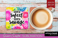 Sarcastic Quote Square Coaster - Brush Stroke Coaster PNG Product Image 1