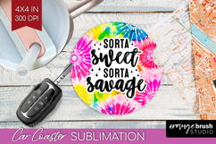 Sarcastic Quote Car Coaster - Brush Stroke Coaster PNG Product Image 1