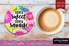 Sarcastic Quote Round Coaster - Brush Stroke Coaster PNG Product Image 1
