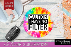 Sarcastic Quote Car Coaster - Brush Stroke Coaster PNG Product Image 1