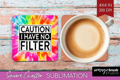 Sarcastic Quote Square Coaster - Brush Stroke Coaster PNG Product Image 1