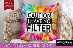 Sarcastic Quote Pillow Sublimation - Brush Stroke Pillow PNG Product Image 1
