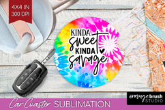 Sarcastic Quote Car Coaster - Brush Stroke Coaster PNG Product Image 1