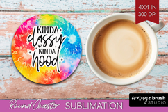 Sarcastic Quote Round Coaster - Brush Stroke Coaster PNG Product Image 1