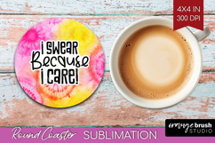 Sarcastic Quote Round Coaster - Brush Stroke Coaster PNG Product Image 1
