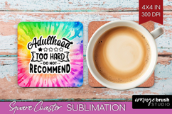 Sarcastic Quote Square Coaster - Brush Stroke Coaster PNG Product Image 1