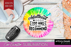 Sarcastic Quote Car Coaster - Brush Stroke Coaster PNG Product Image 1