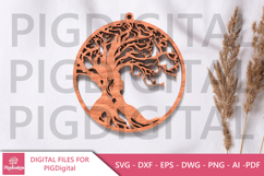 Laser Cut Tree &amp; Woman Ornament SVG Bund Product Image 3
