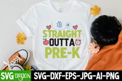 Straight Outta Pre-k SVG Cut File,Straight Outta Pre-k SVG Product Image 1