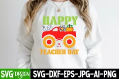 #Happy Teacher Day SVG Cut File,Happy #Teacher Day SVG Product Image 1
