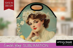Retro Easter Lunch Bag - Easter Lunch Bug PNG Sublimation Product Image 1