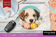 Retro Easter Car Coaster - Easter Coaster PNG Sublimation Product Image 1
