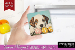 Retro Easter Magnet Sublimation - Easter Square Magnet PNG Product Image 1