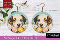 Retro Easter Round Earrings - Easter PNG Sublimation Product Image 1