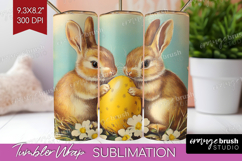 Retro Easter Tumbler Wrap - Easter Tumbler PNG Sublimation Product Image 1