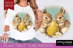 Retro Easter Round Tshirt Background - Easter PNG Product Image 1