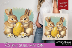 Retro Easter Tote Bag - Easter Tote Bag PNG Sublimation Product Image 1